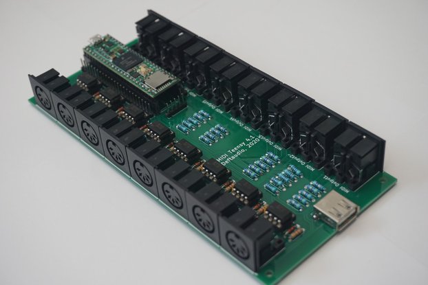 Teensy 4.1 MIDI Breakout board 8in / 8out USB host